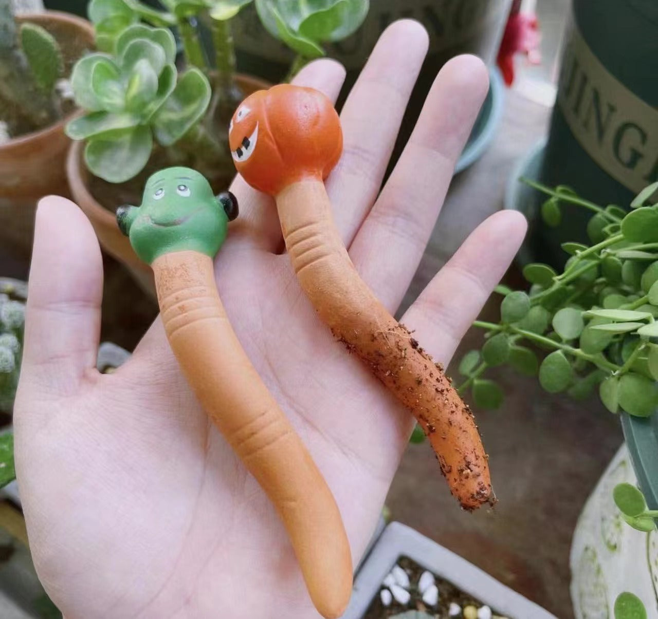 Red ceramic moisture meter soil tester garden balcony desktop small ornaments gardening bonsai flower garden pots flower pots plugs