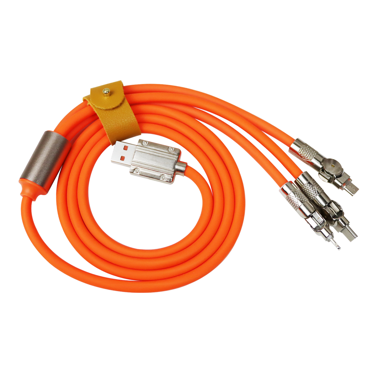 3 in 1 Super Fast Charge Max.120W, Switch Charging Positions Freely, 6ft Thick Silicone Orange Soilphu