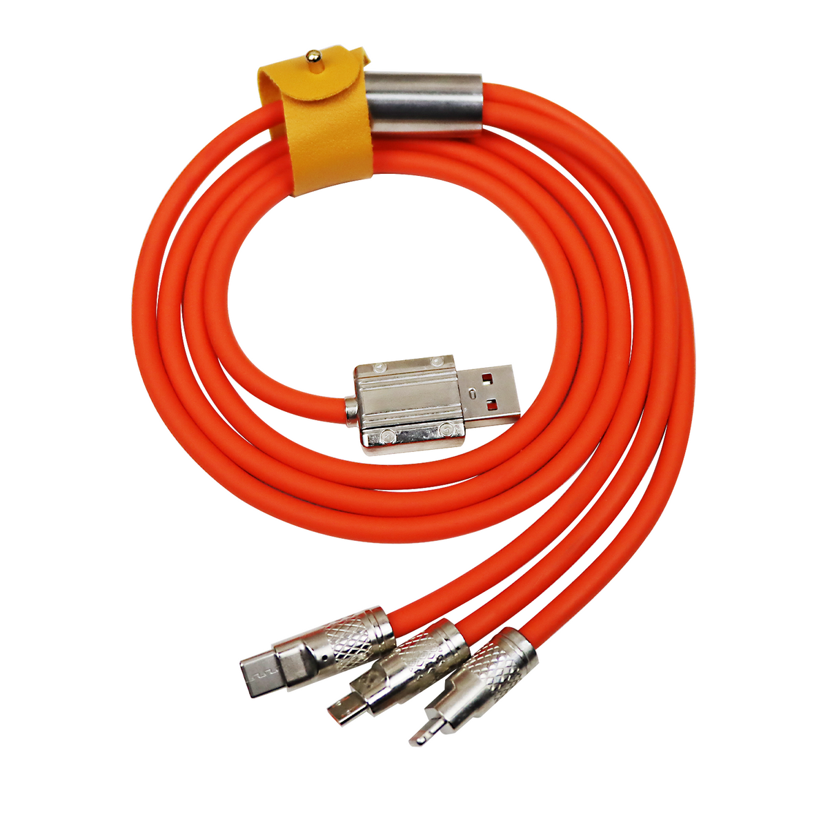 3 in 1 Super Charge Max.120W, LED Working Light, Linear Type 6ft Thick Silicone Orange Soilphu