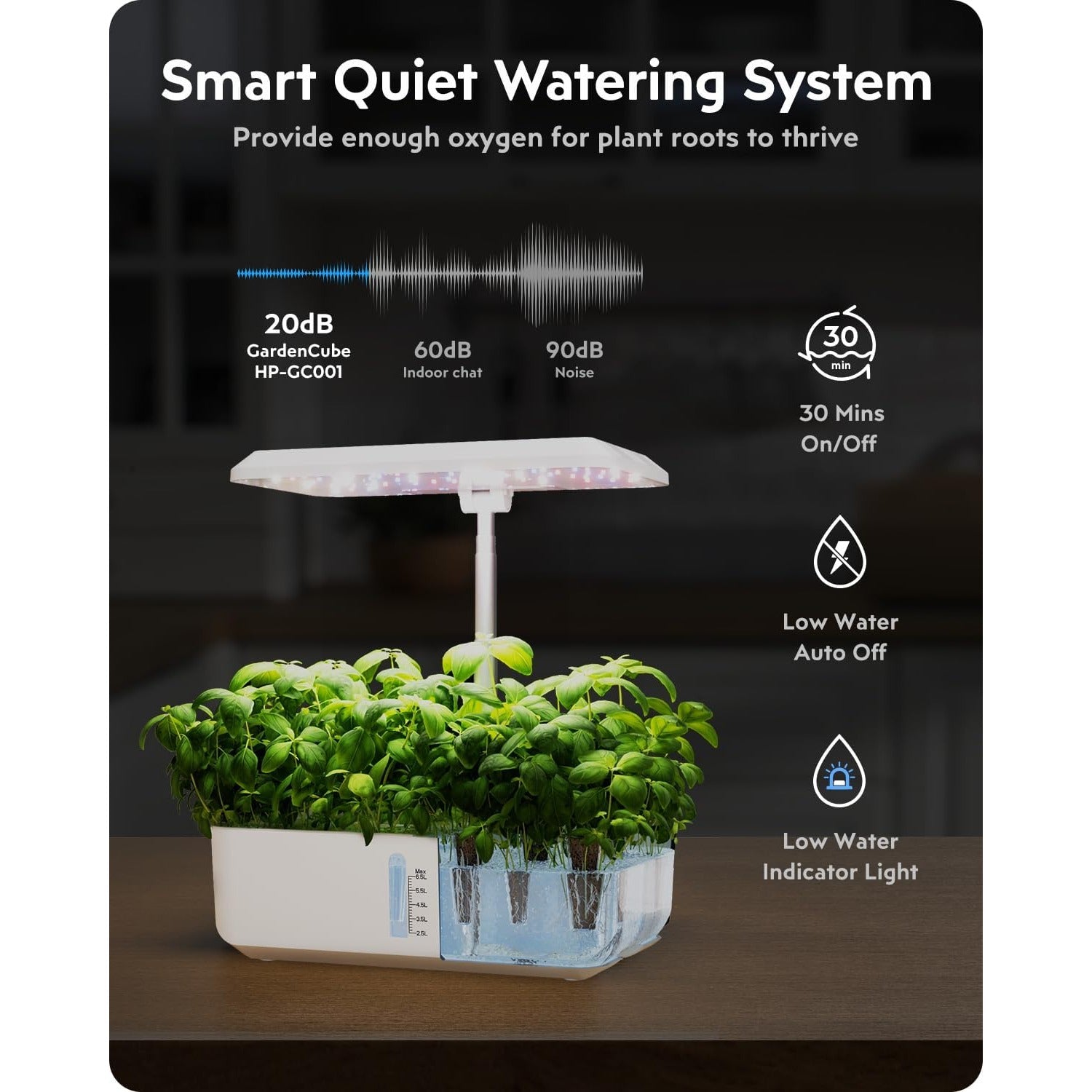 Hydroponics Growing System Garden: 8 Pods Indoor Herb Garden with Grow Light Plants Germination Kit Quiet Automatic Hydroponic Height Adjustable - Gardening Gifts for Women Kitchen White