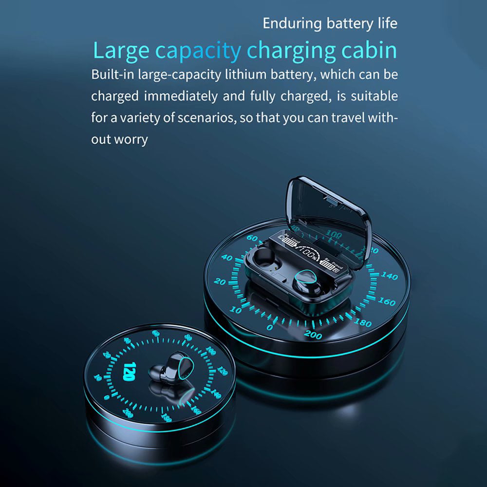 M10 Wireless Bluetooth Headphones, Noise Cancelling Over-Ear Headset with Hi-Fi Sound, Three Screen Display, Lagre Magnetic Charging Cabin Soilphu