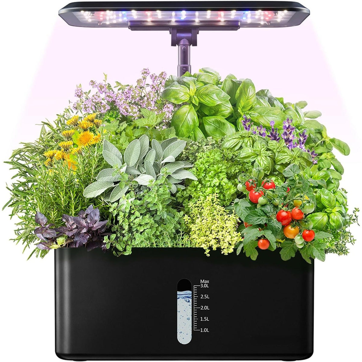 Hydroponics Growing System Garden: 8 Pods Indoor Herb Garden with Grow Light Plants Germination Kit Quiet Automatic Hydroponic Height Adjustable - Gardening Gifts for Women Kitchen White Soilphu