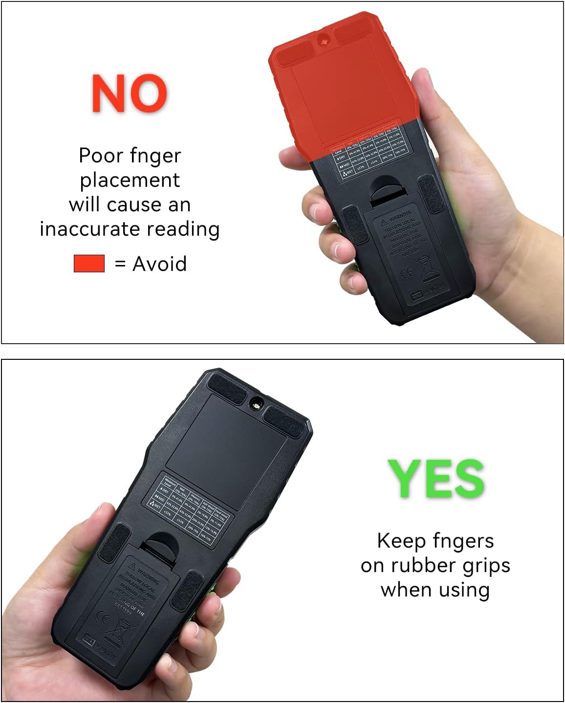 Pinless Wood Moisture Meters Water Leak Detector for Lumber Concrete Building -Wall Moisture Sensor Digital Humidity Tester for Firewood (Pinless)
