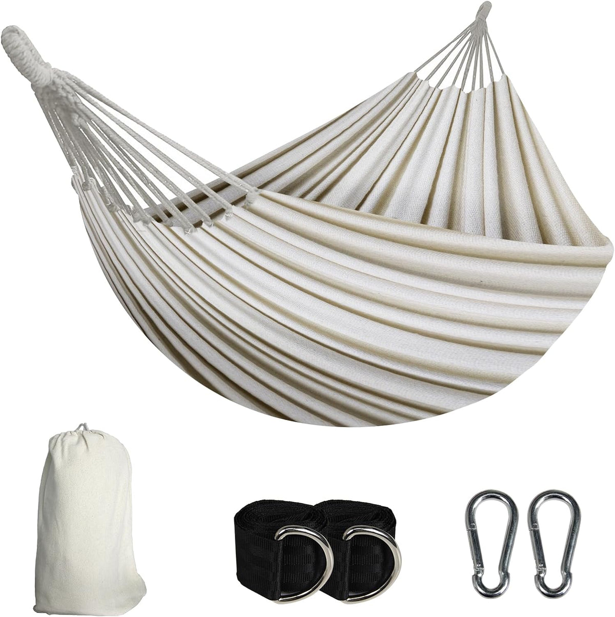 SOILPHU Double Hammock,Cotton Hammock Portable Hammock with Carry Bag,Perfect Camping Outdoor/Indoor Patio Backyard, Green Soilphu