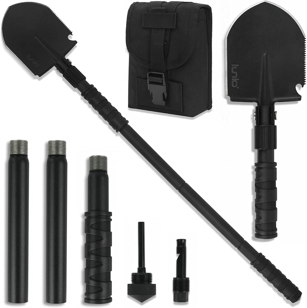 Camping Shovel,Shovel Folding, Portable, Multitool, Foldable Entrenching Tool, Collapsible Spade, for Backpacking, Trenching, Hiking, Survival, Car Emergency (Basic E-Tool) Soilphu