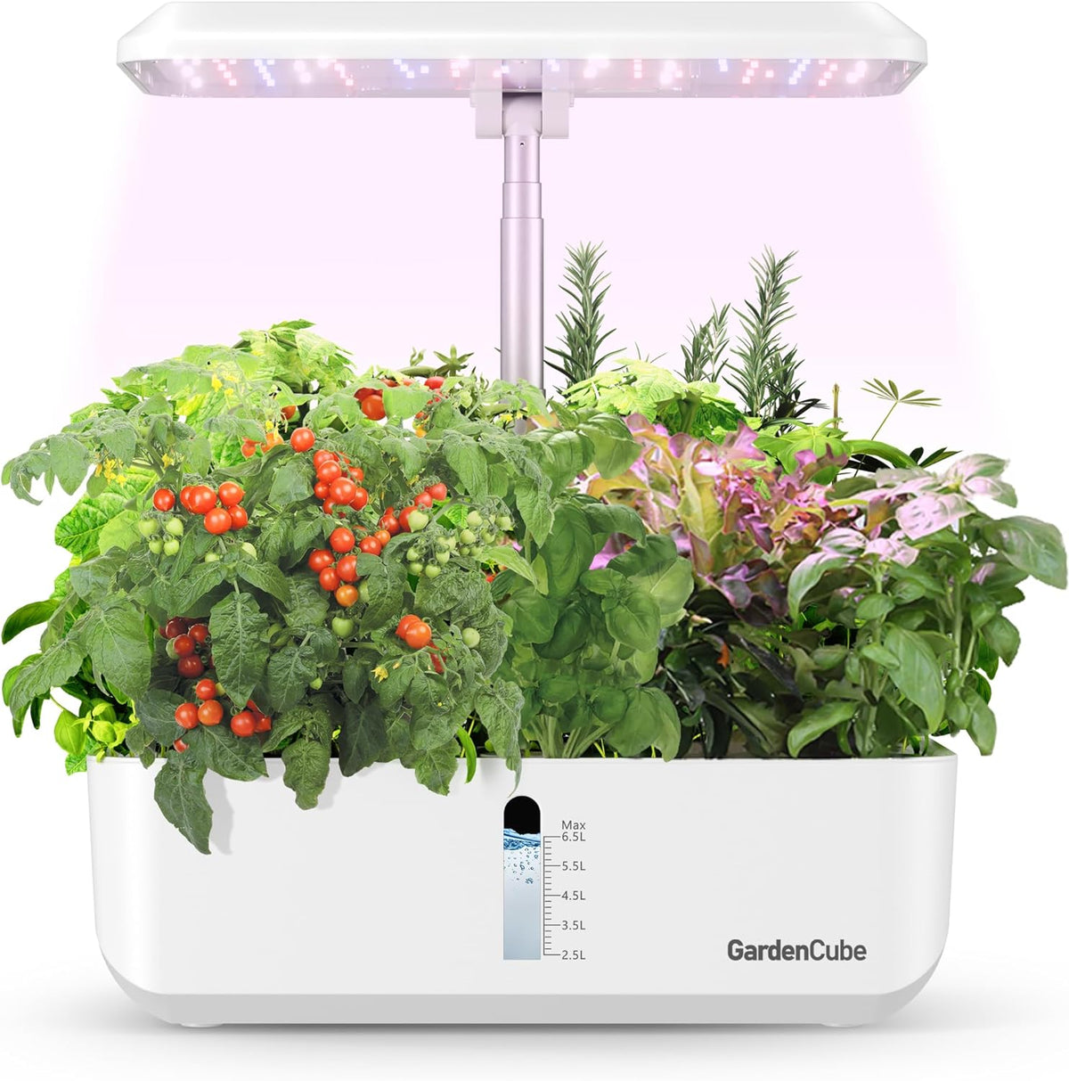 Hydroponics Growing System Garden: 8 Pods Indoor Herb Garden with Grow Light Plants Germination Kit Quiet Automatic Hydroponic Height Adjustable - Gardening Gifts for Women Kitchen White Soilphu
