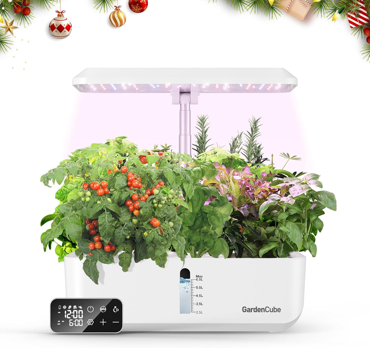 Hydroponics Growing System Garden: 8 Pods Indoor Herb Garden with Grow Light Plants Germination Kit Quiet Automatic Hydroponic Height Adjustable - Gardening Gifts for Women Kitchen White Soilphu