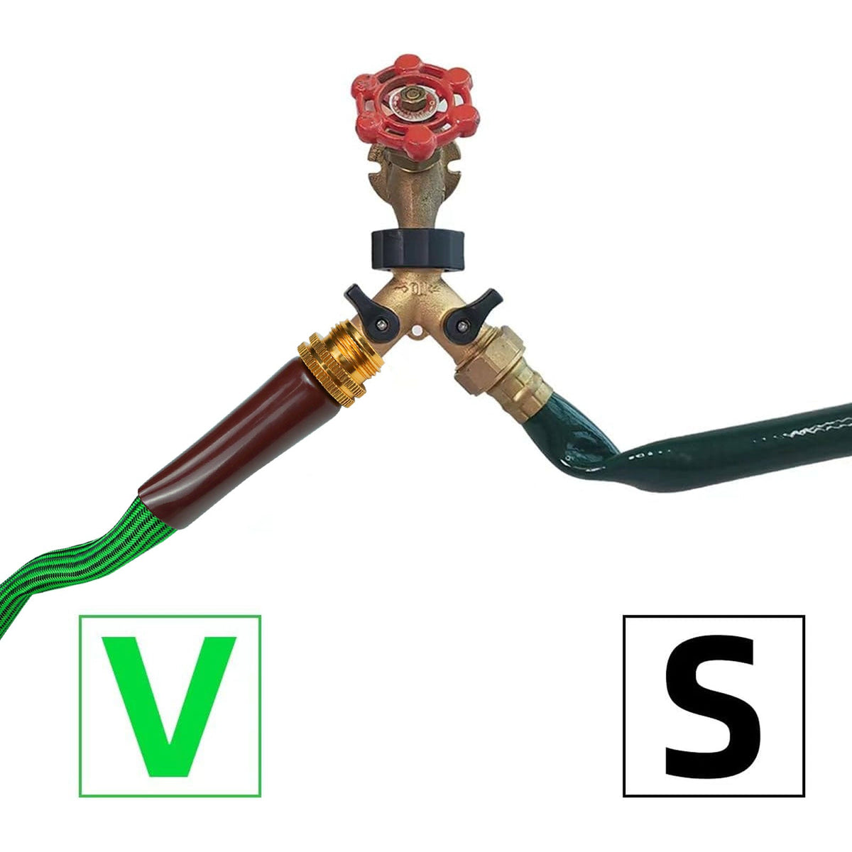 Telescopic Garden Water Hose, TPE 5/8” 50ft with Swivel Grip Handle, Lightweight, Soild Brass Fittings for Yard Watering Soilphu