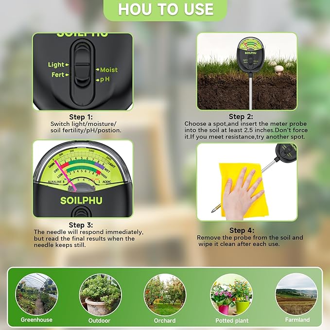 Soilphu 4 in 1 soil pointer meter