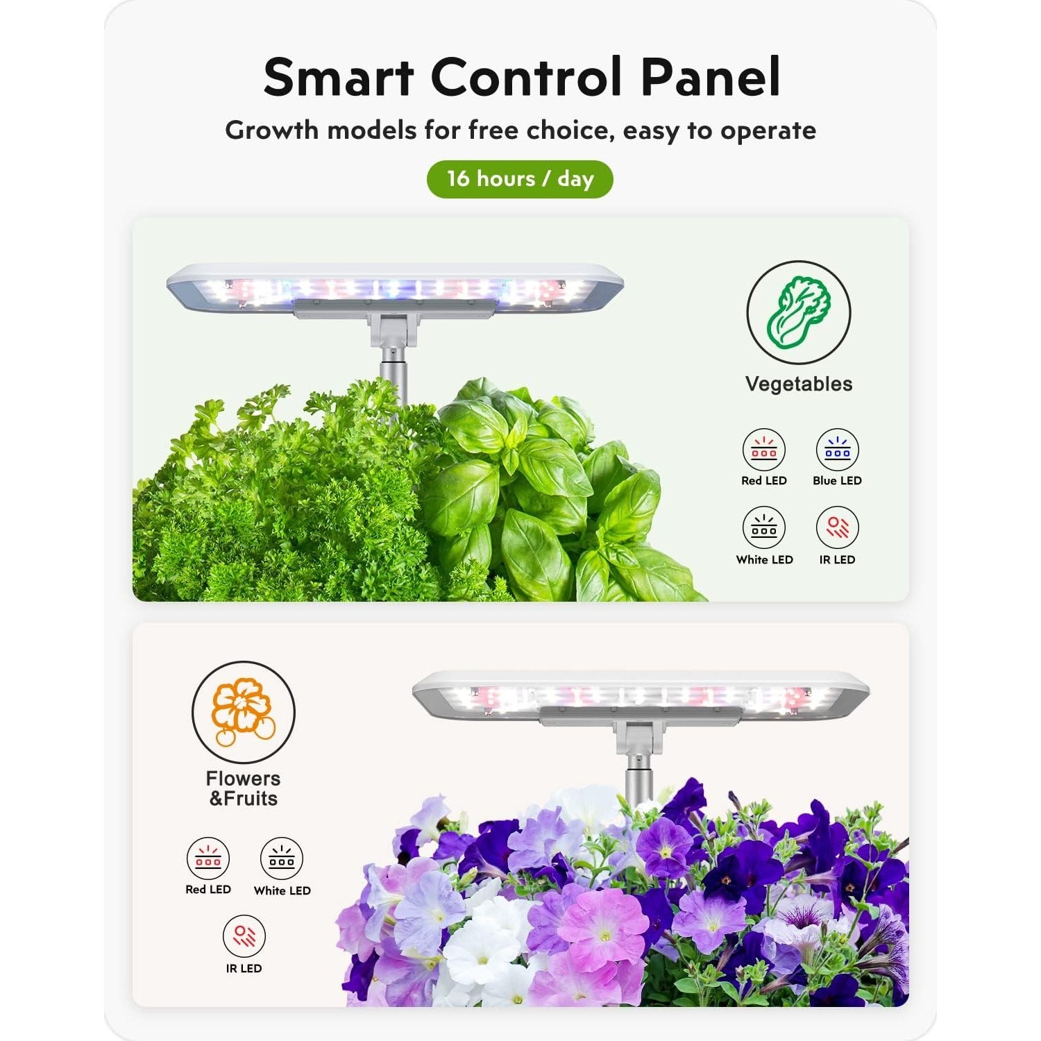 Hydroponics Growing System Garden: 8 Pods Indoor Herb Garden with Grow Light Plants Germination Kit Quiet Automatic Hydroponic Height Adjustable - Gardening Gifts for Women Kitchen White