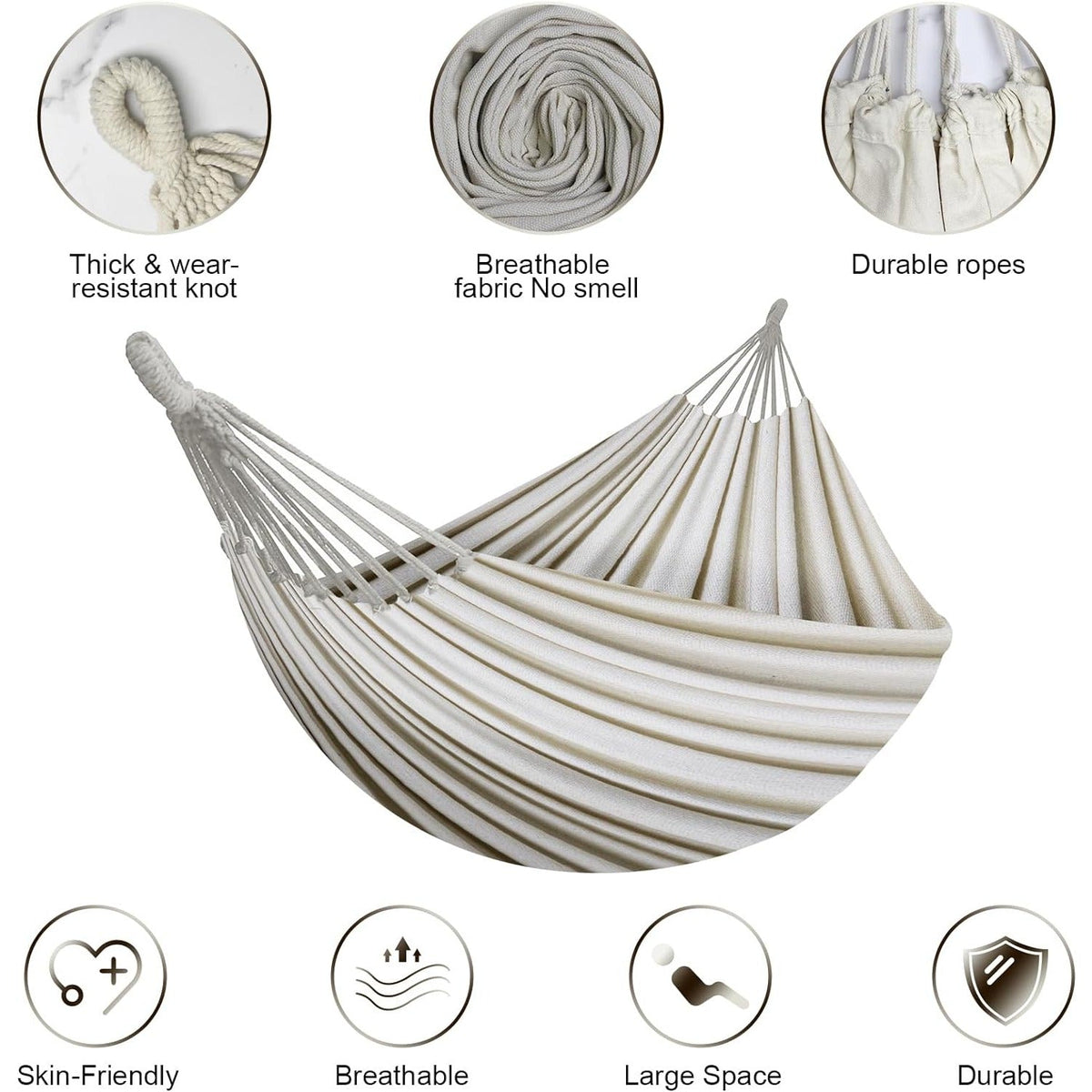 SOILPHU Double Hammock,Cotton Hammock Portable Hammock with Carry Bag,Perfect Camping Outdoor/Indoor Patio Backyard, Green Soilphu