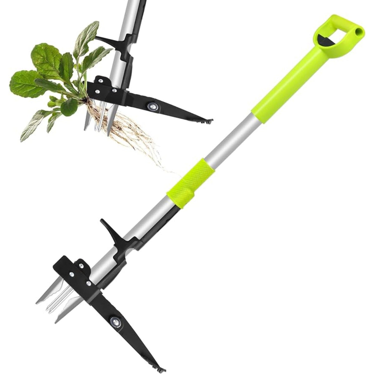Stand Up Weeder Puller, 40-47inch Long Handle Weed Puller, Deluxe 4-Claws Weed Removal Weeding Tool - 2023 Upgraded Heavy Duty Steel Shaft Soilphu