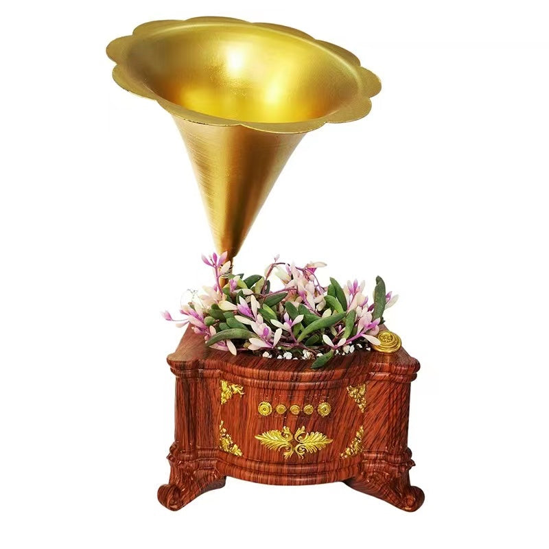 European Style Old Fashioned Phonograph Flower Pot