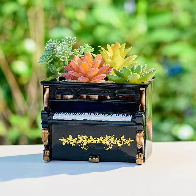 European Style Old Fashioned Piano Flower Pot