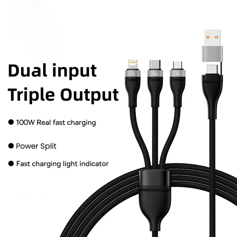 3 in 2 Super Fast Charge Max.100W, Fast Charging Light Indicator Soilphu