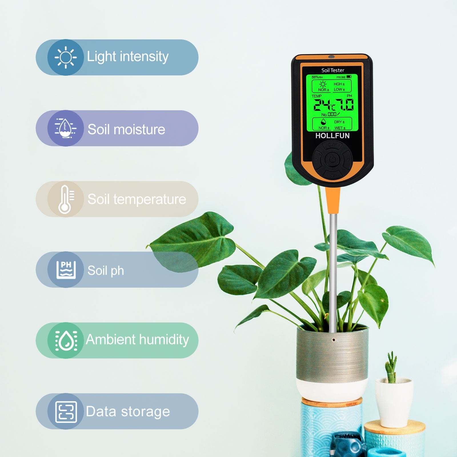 Soil tester function display 1