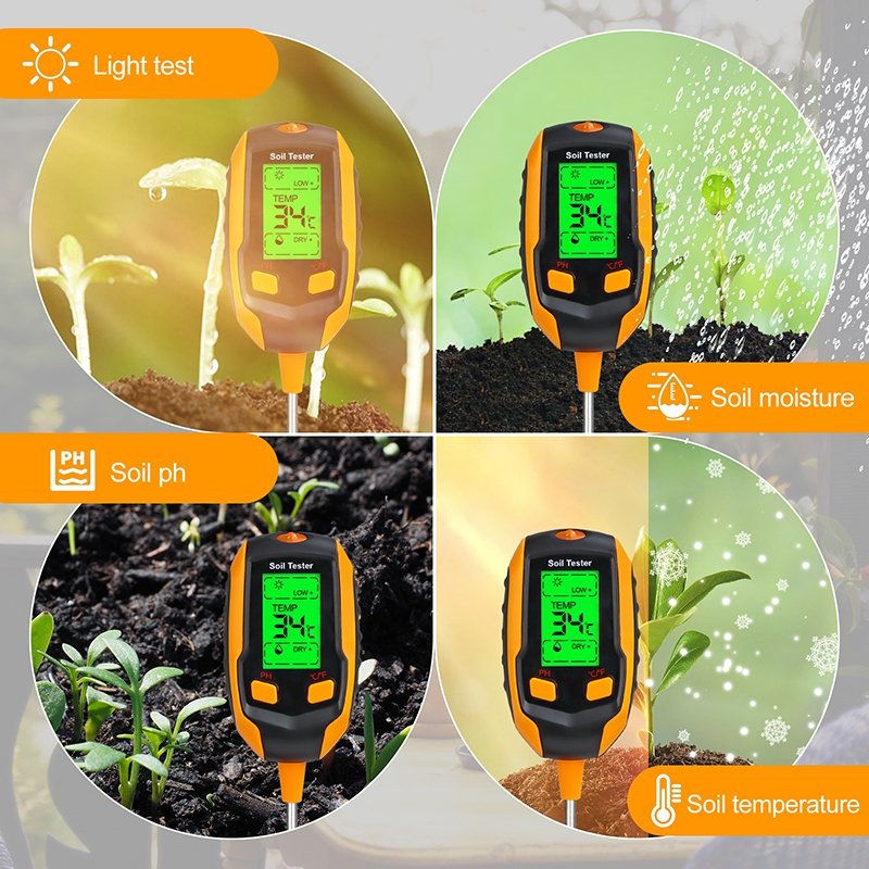 4-in-1 Soil Tester functions