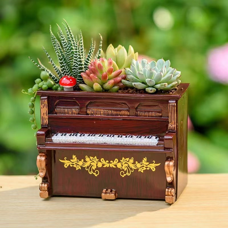 European Style Old Fashioned Piano Flower Pot