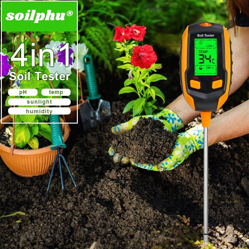 Soilphu digital 4 in 1 soil pH tester, Moisture & temperature for soil