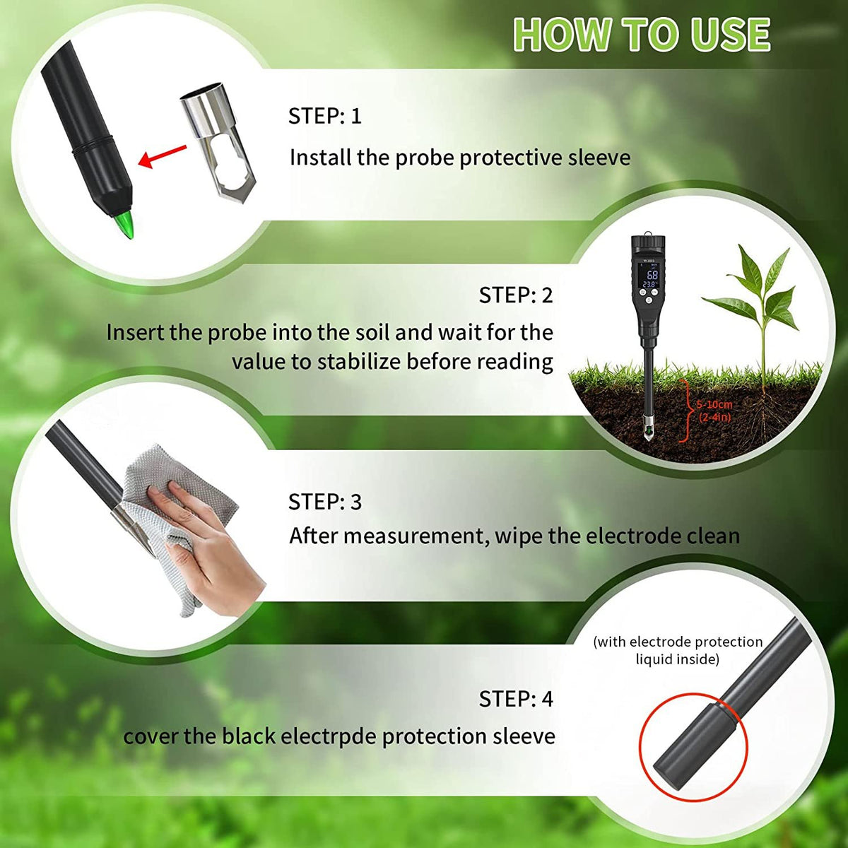 2-in-1 Soil ph Meter with Bluetooth Connectivity