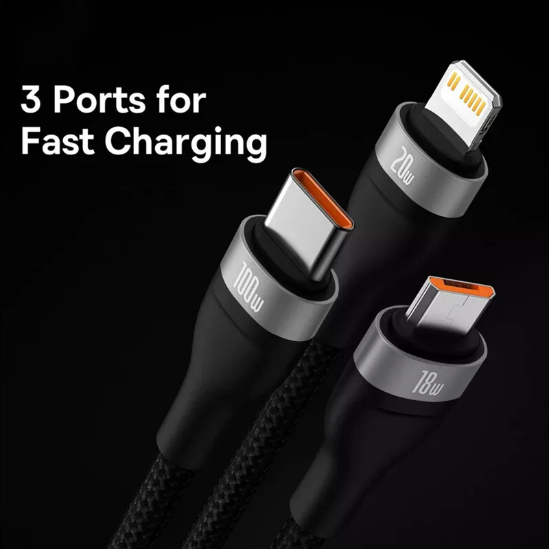 3 in 2 Super Fast Charge Max.100W, Fast Charging Light Indicator