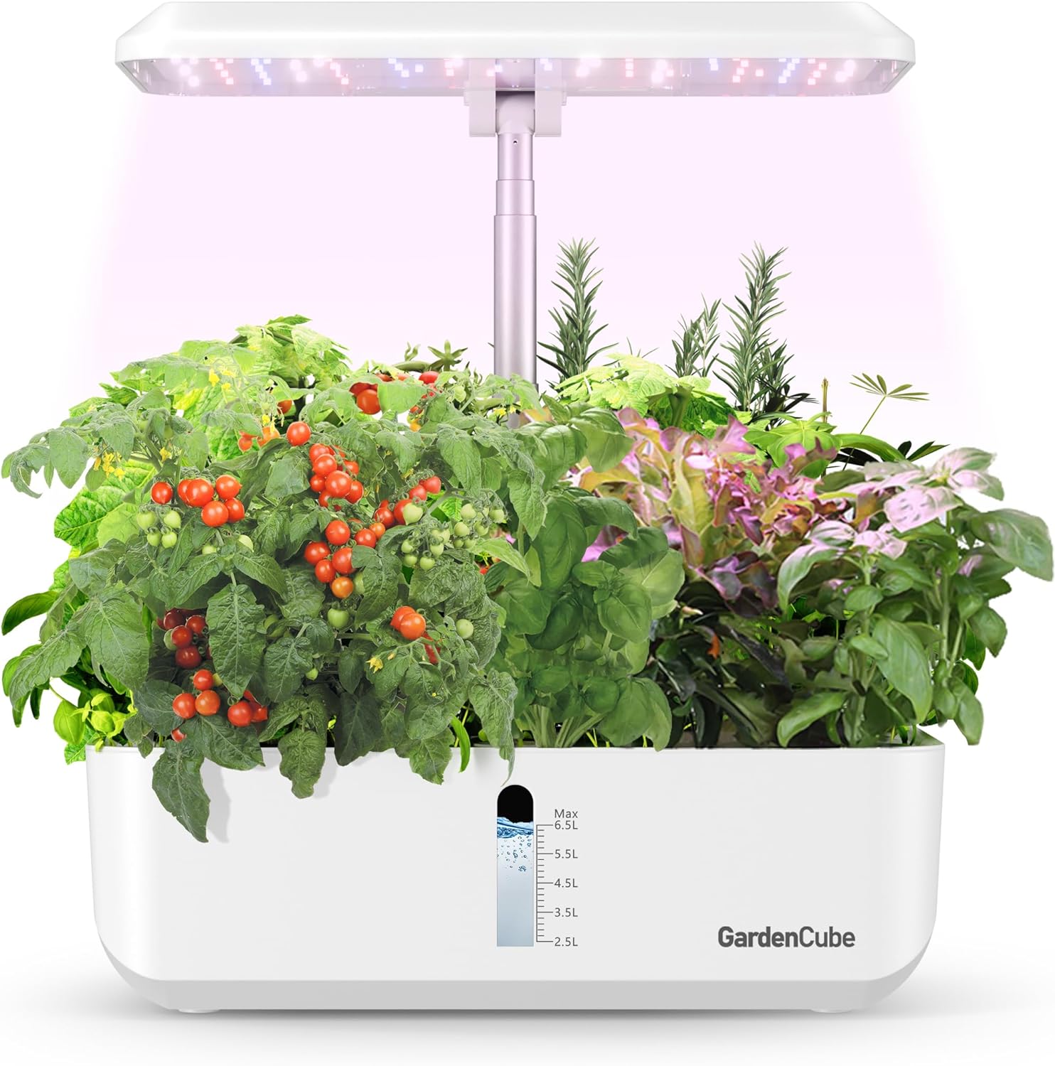 Hydroponics Growing System Garden: 8 Pods Indoor Herb Garden with Grow Light Plants Germination Kit Quiet Automatic Hydroponic Height Adjustable - Gardening Gifts for Women Kitchen White