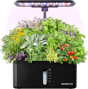 Hydroponics Growing System Garden: 8 Pods Indoor Herb Garden with Grow Light Plants Germination Kit Quiet Automatic Hydroponic Height Adjustable - Gardening Gifts for Women Kitchen White