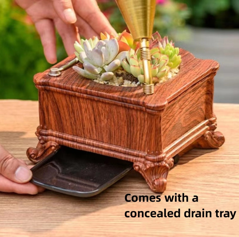 European Style Old Fashioned Phonograph Flower Pot