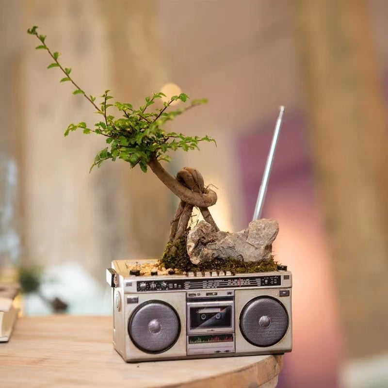 Decorative Flower Pot Retro Radio Shaped Plant Pot