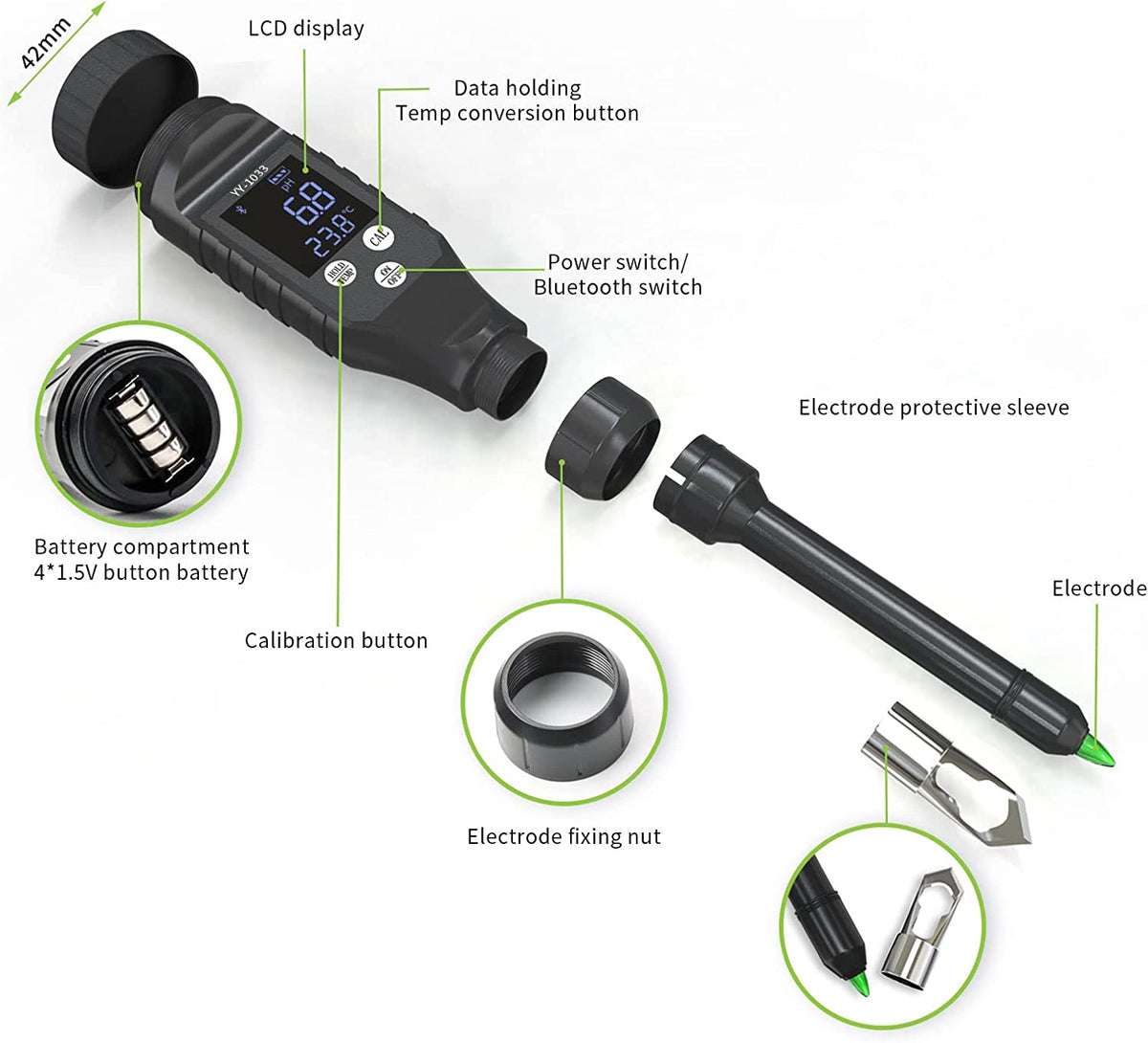 2-in-1 Soil Tester with Bluetooth Connectivity