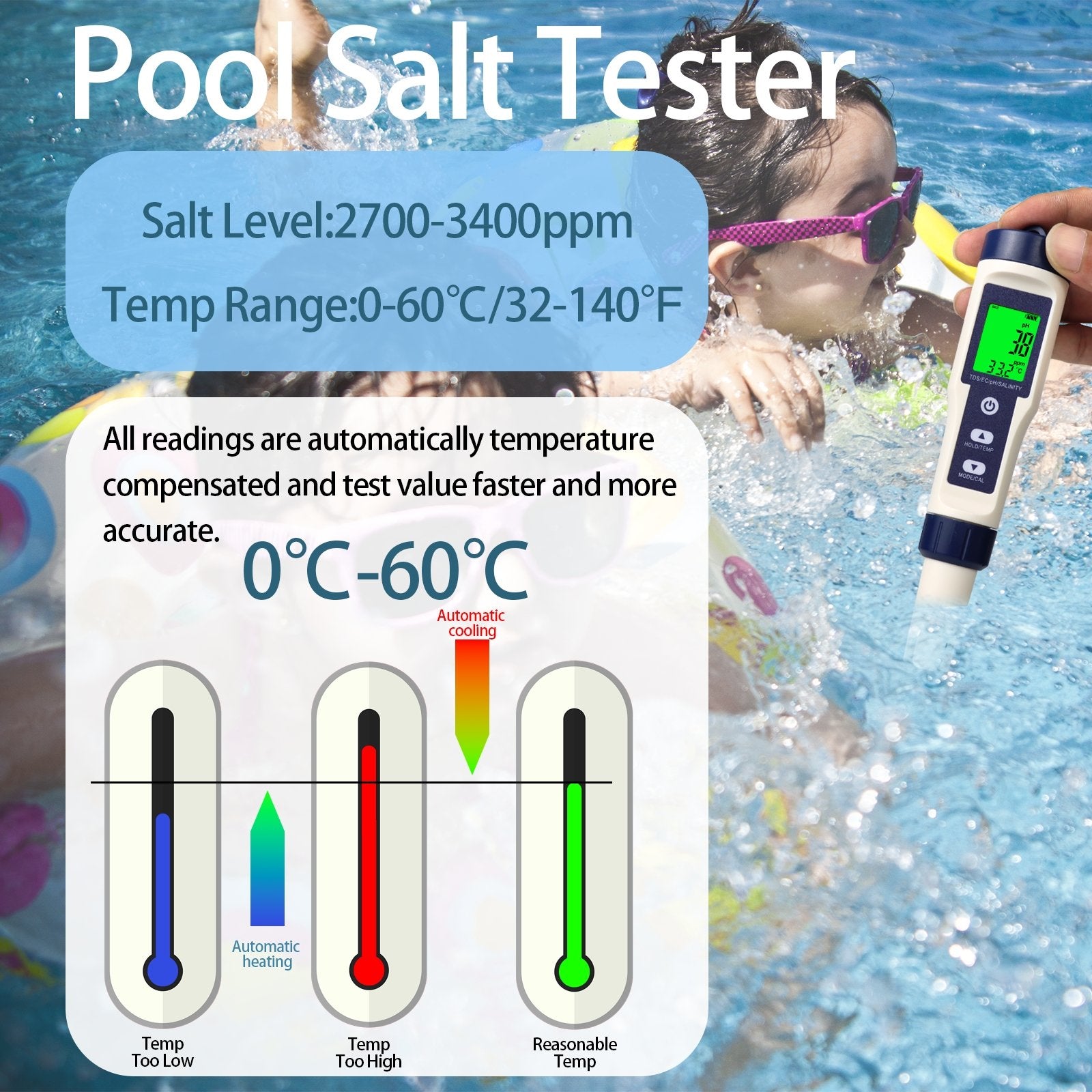 Digital pH water quality test meter